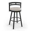 Amisco Render 26.63-in Swivel Counter Stool - Cream Faux Leather - Dark Brown Metal