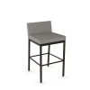 Amisco Fairfield Plus 30-in Bar Stool - Taupe Grey Faux Leather - Dark Brown Metal