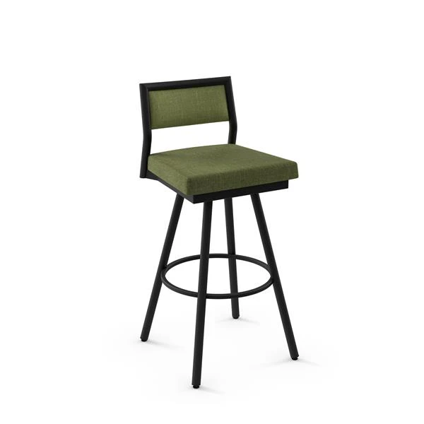 Amisco Jacob 26.75-in Swivel Counter Stool - Green Polyester - Black Metal 1 Amisco Jacob 26.75-in Swivel Counter Stool - Green Polyester - Black Metal