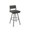 Amisco Jacob 26.75-in Swivel Counter Stool - Charcoal Grey Polyester - Matt Dark Grey Metal