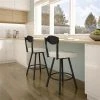 Amisco Larkin 30.13-in Swivel Bar Stool - Light Beige PVC - Black Metal 3 Amisco Larkin 30.13-in Swivel Bar Stool - Light Beige PVC - Black Metal -AMISCO Shop 330655579 AlternateImage1 l