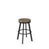 Amisco Warner 29-in Swivel Bar Stool - Beige Distressed Wood - Black Metal