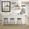Amisco Warner 29-in Swivel Bar Stool - Grey Distressed Wood - Glossy Grey Metal -AMISCO Shop 330655594 AlternateImage1 l