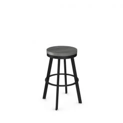 Amisco Warner 25-in Swivel Counter Stool - Grey Distressed Wood - Black Metal