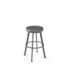 Amisco Warner 25-in Swivel Counter Stool - Grey Distressed Wood - Glossy Grey Metal