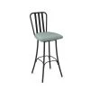 Amisco Club 26.75-in Swivel Counter Stool - Aqua Blue Faux Leather - Black Metal
