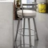 Amisco Render 30.63-in Swivel Bar Stool - Cream Faux Leather - Glossy Grey Metal -AMISCO Shop 330655661 AlternateImage1 l