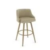 Amisco Duncan 27.75-in Swivel Counter Stool - Beige Fabric - Golden Metal