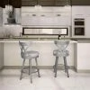 Amisco Washington 30-in Swivel Bar Stool - Cream Faux Leather - Glossy Grey Metal -AMISCO Shop 330655695 AlternateImage1 l