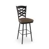 Amisco Nest 27.63-in Swivel Counter Stool - Medium Brown Faux Leather - Dark Brown Metal