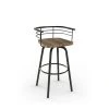 Amisco Brisk 25-in Swivel Counter Stool - Beige Distressed Wood - Gun Metal