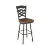 Amisco Weaver 30.38-in Swivel Bar Stool - Brown Distressed Wood - Dark Brown Metal