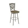 Amisco Weaver 30.38-in Swivel Bar Stool - Beige Distressed Wood - Matt Light Grey Metal