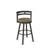 Amisco Vector 29.5-in Swivel Bar Stool - Beige Distressed Wood - Dark Brown Metal