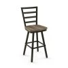 Amisco Prescot 25.25-in Swivel Counter Stool - Beige Distressed Wood - Gun Metal