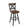 Amisco Jasper 25.31-in Swivel Counter Stool - Brown Distressed Wood - Black Metal