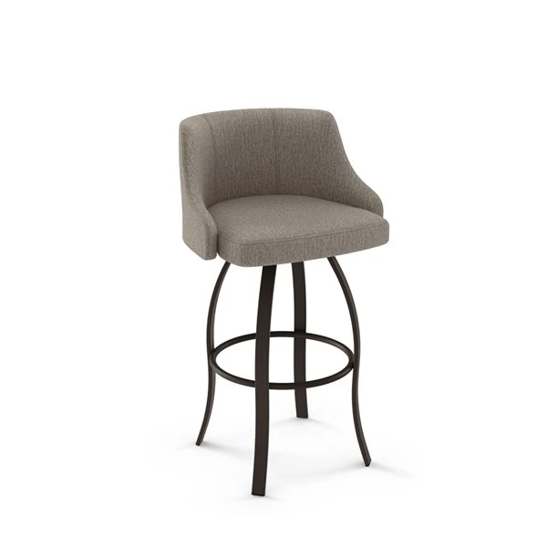 Amisco Crofton 26-in Swivel Counter Stool - Beige & Brown Woven Polyester - Dark Brown Metal 1 Amisco Crofton 26-in Swivel Counter Stool - Beige & Brown Woven Polyester - Dark Brown Metal