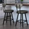 Amisco Gustavson 30.5-in Swivel Bar Stool - Medium Grey Faux Leather - Grey Distressed Wood - Black Metal -AMISCO Shop 330762147 AlternateImage2 l