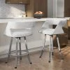 Amisco Metro 30.75-in Swivel Bar Stool - Grey White Polyester - Glossy Grey Metal -AMISCO Shop 330762151 AlternateImage2 l