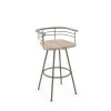 Amisco Denton 29.88-in Swivel Bar Stool - Beige Distressed Wood - Matt Light Grey Metal