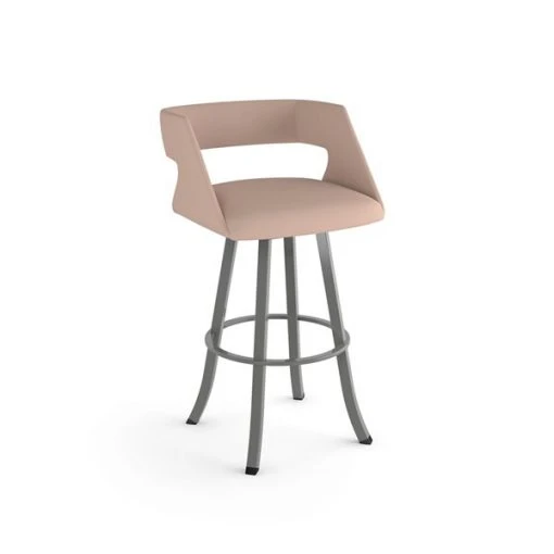 Amisco Metro 30.75-in Swivel Bar Stool - Soft Pink Fabric - Glossy Grey Metal 3 Amisco Metro 30.75-in Swivel Bar Stool - Soft Pink Fabric - Glossy Grey Metal -AMISCO Shop 330762173 MainImage 001 l