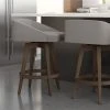 Amisco Carpenter 26.5-in Swivel Counter Stool - Taupe Grey Faux Leather - Brown Wood -AMISCO Shop 330762176 AlternateImage2 l