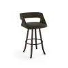 Amisco Metro 30.75-in Swivel Bar Stool - Dark Brown Grey Polyester - Dark Brown Metal