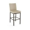 Amisco Perry Ann 30.25-in Bar Stool - Beige Quilted Fabric - Dark Brown Metal