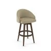 Amisco Keaton 30-in Swivel Bar Stool - Beige Fabric - Brown Wood