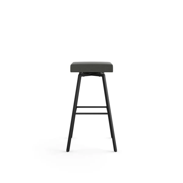 Amisco Robin 24.88-in Swivel Counter Stool - Charcoal Grey Polyester - Black Metal 3 Amisco Robin 24.88-in Swivel Counter Stool - Charcoal Grey Polyester - Black Metal - Image 3