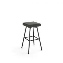 Amisco Robin 24.88-in Swivel Counter Stool - Charcoal Grey Polyester - Black Metal