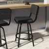 Amisco Everett 30.25-in Swivel Bar Stool - Black Woven Fabric - Black Metal -AMISCO Shop 330762204 AlternateImage2 l