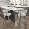 Amisco Parker 26.25-in Swivel Counter Stool - Grey White Polyester - Glossy Grey Metal -AMISCO Shop 330762207 AlternateImage1 l