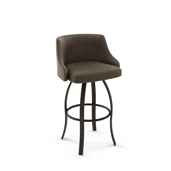 Amisco Crofton Swivel Bar Stool - 30-in - Medium Brown 1 Amisco Crofton Swivel Bar Stool - 30-in - Medium Brown