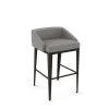 Amisco Bailey 26.75-in Counter Stool - Taupe Grey Faux Leather - Dark Brown Metal