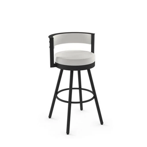 Amisco Eller 31-in Swivel Bar Stool - Off White Faux Leather - Black Metal 7 Amisco Eller 31-in Swivel Bar Stool - Off White Faux Leather - Black Metal -AMISCO Shop 330762237 MainImage 001 l